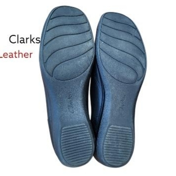 Clarks Leather Slip On May Poppy Black Loafer Casual Dress Oxford Shoe Women 11 - Picture 7 of 8